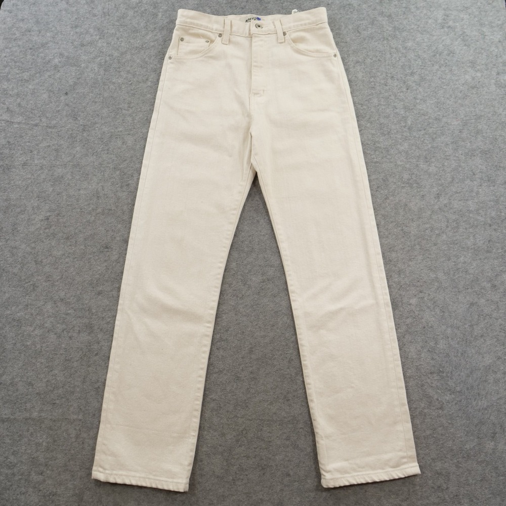 Naked & Famous Jeans Mens 28 Beige Classic Natural Seed Raw Stretch Mid Rise